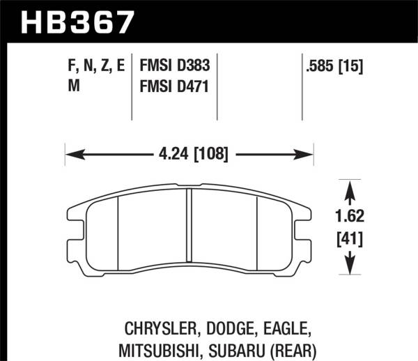 Hawk Performance - Hawk Performance HPS 5.0 Disc Brake Pad HB367B.606