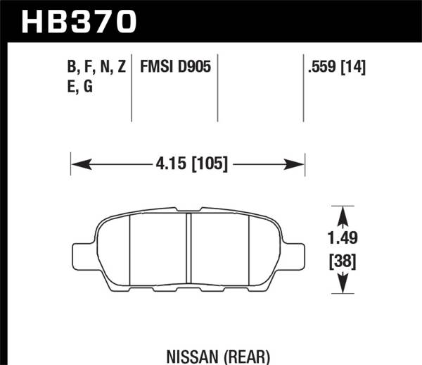 Hawk Performance - Hawk Performance HPS 5.0 Disc Brake Pad HB370B.559