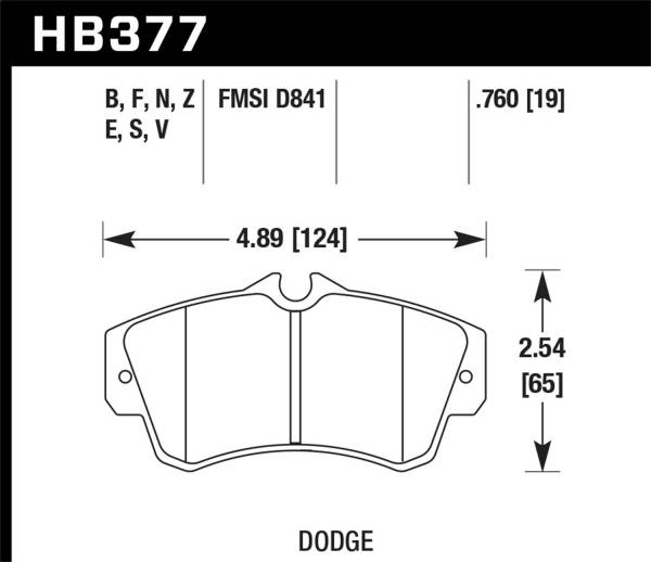 Hawk Performance - Hawk Performance HPS 5.0 Disc Brake Pad HB377B.760