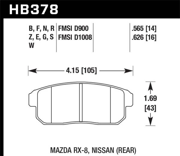 Hawk Performance - Hawk Performance HPS 5.0 Disc Brake Pad HB378B.565