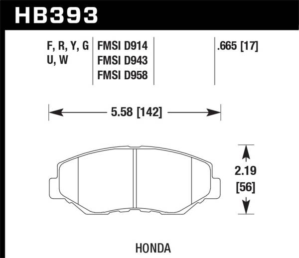 Hawk Performance - Hawk Performance HPS 5.0 Disc Brake Pad HB393B.665