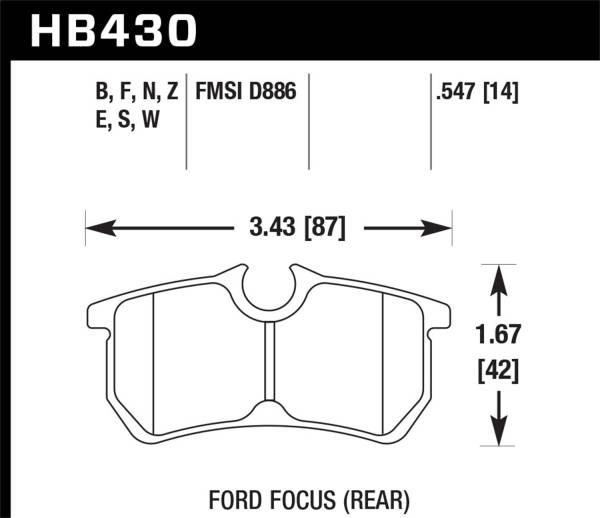 Hawk Performance - Hawk Performance HPS 5.0 Disc Brake Pad HB430B.547