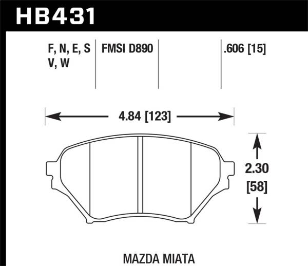 Hawk Performance - Hawk Performance HPS 5.0 Disc Brake Pad HB431B.606