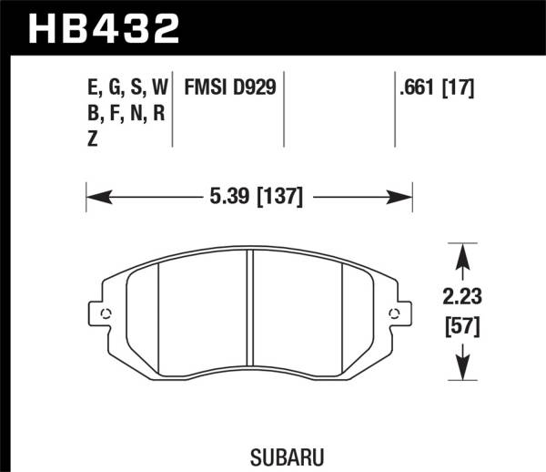 Hawk Performance - Hawk Performance HPS 5.0 Disc Brake Pad HB432B.661