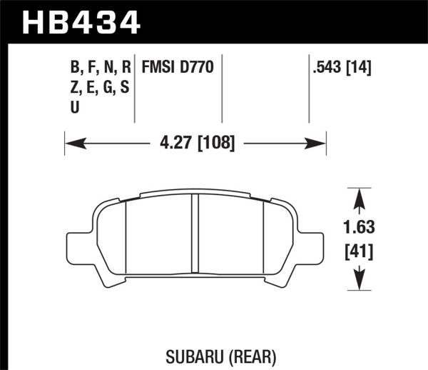 Hawk Performance - Hawk Performance HPS 5.0 Disc Brake Pad HB434B.543