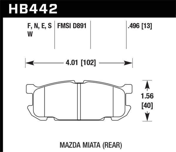 Hawk Performance - Hawk Performance HPS 5.0 Disc Brake Pad HB442B.496