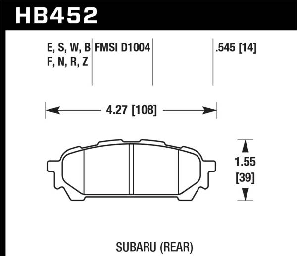 Hawk Performance - Hawk Performance HPS 5.0 Disc Brake Pad HB452B.545