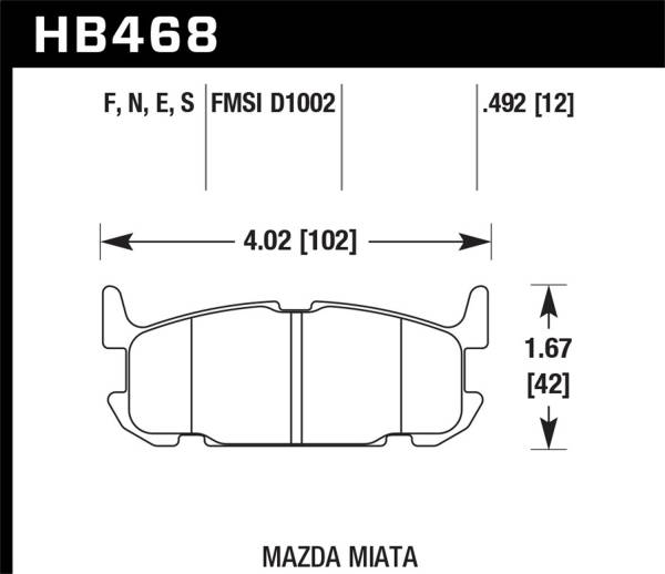 Hawk Performance - Hawk Performance HPS 5.0 Disc Brake Pad HB468B.492