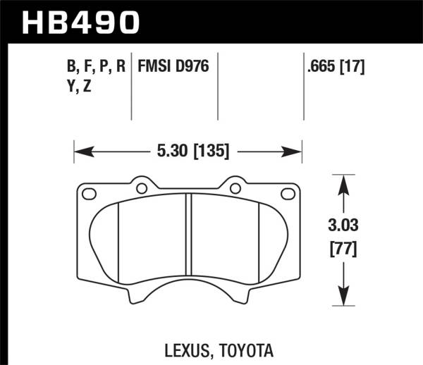 Hawk Performance - Hawk Performance HPS 5.0 Disc Brake Pad HB490B.665