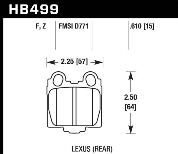 Hawk Performance - Hawk Performance HPS 5.0 Disc Brake Pad HB499B.610