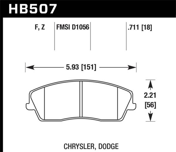 Hawk Performance - Hawk Performance HPS 5.0 Disc Brake Pad HB507B.711