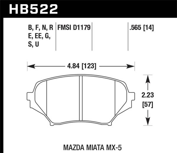 Hawk Performance - Hawk Performance HPS 5.0 Disc Brake Pad HB522B.565