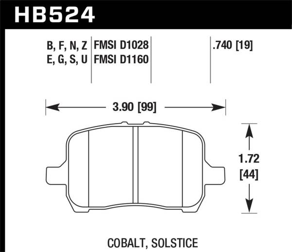 Hawk Performance - Hawk Performance HPS 5.0 Disc Brake Pad HB524B.740