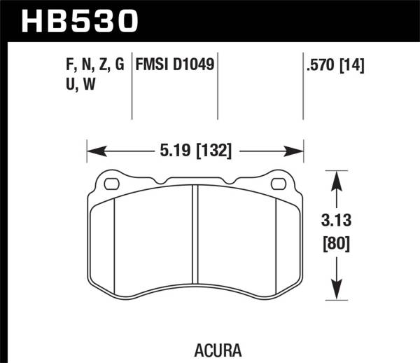 Hawk Performance - Hawk Performance HPS 5.0 Disc Brake Pad HB530B.570