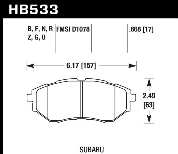 Hawk Performance - Hawk Performance HPS 5.0 Disc Brake Pad HB533B.668