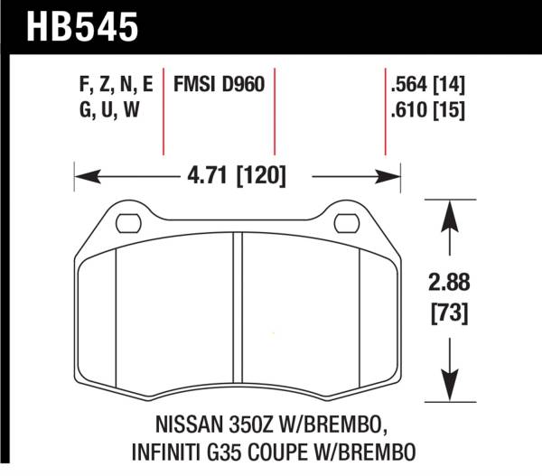 Hawk Performance - Hawk Performance HPS 5.0 Disc Brake Pad HB545B.564