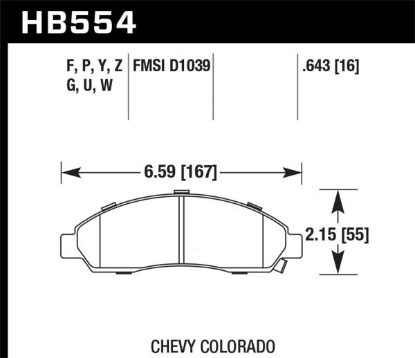 Hawk Performance - Hawk Performance DTC-60 Disc Brake Pad HB554G.643