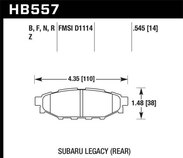 Hawk Performance - Hawk Performance HPS 5.0 Disc Brake Pad HB557B.545