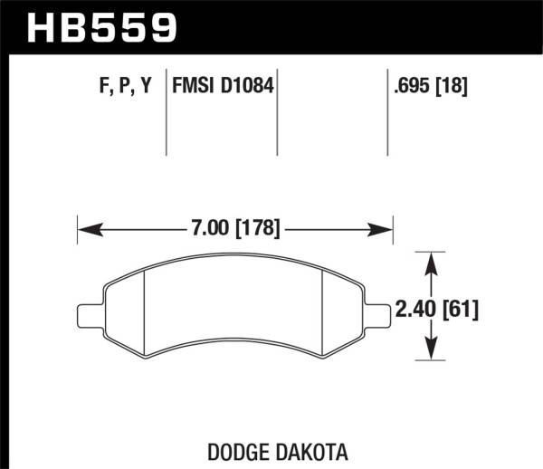 Hawk Performance - Hawk Performance HPS 5.0 Disc Brake Pad HB559B.695