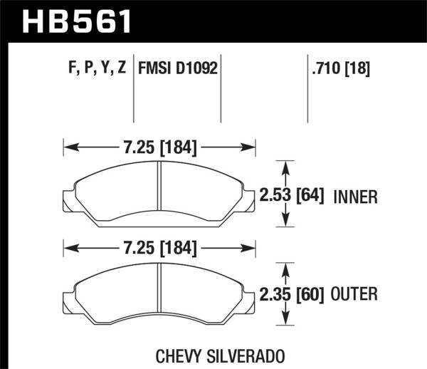 Hawk Performance - Hawk Performance HPS 5.0 Disc Brake Pad HB561B.710