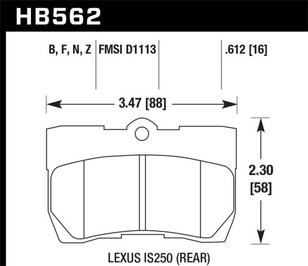 Hawk Performance - Hawk Performance HPS 5.0 Disc Brake Pad HB562B.612