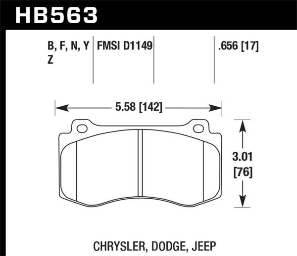 Hawk Performance - Hawk Performance HPS 5.0 Disc Brake Pad HB563B.656