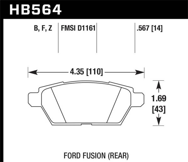 Hawk Performance - Hawk Performance HPS 5.0 Disc Brake Pad HB564B.567