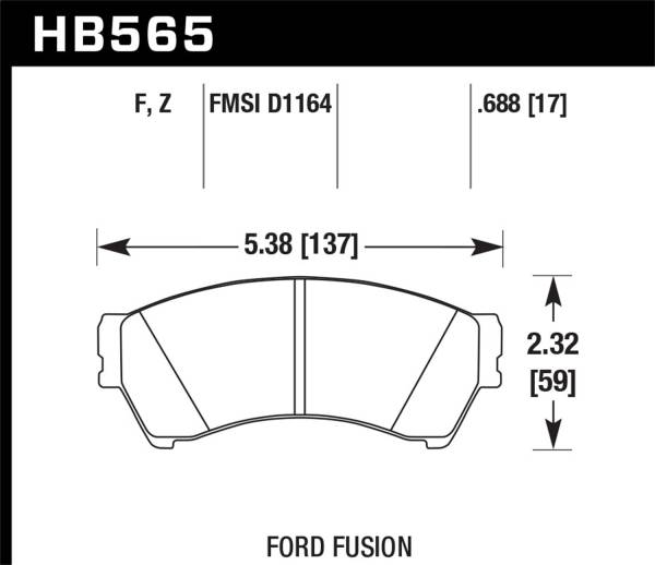 Hawk Performance - Hawk Performance HPS 5.0 Disc Brake Pad HB565B.688