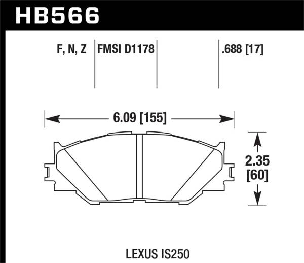 Hawk Performance - Hawk Performance HP Plus Disc Brake Pad HB566N.688