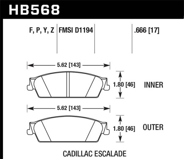 Hawk Performance - Hawk Performance HPS 5.0 Disc Brake Pad HB568B.666