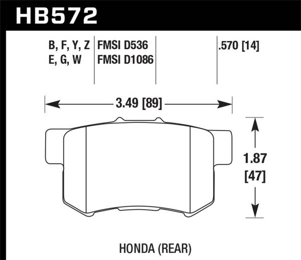 Hawk Performance - Hawk Performance HPS 5.0 Disc Brake Pad HB572B.570