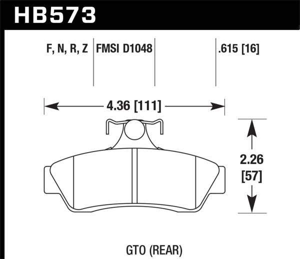 Hawk Performance - Hawk Performance HPS 5.0 Disc Brake Pad HB573B.615