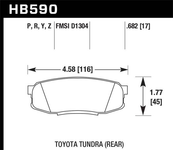 Hawk Performance - Hawk Performance HP Plus Disc Brake Pad HB590N.682