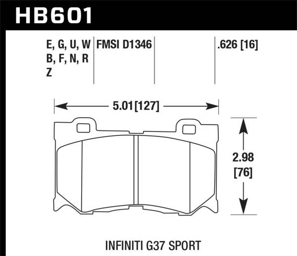 Hawk Performance - Hawk Performance DTC-60 Disc Brake Pad HB601G.626