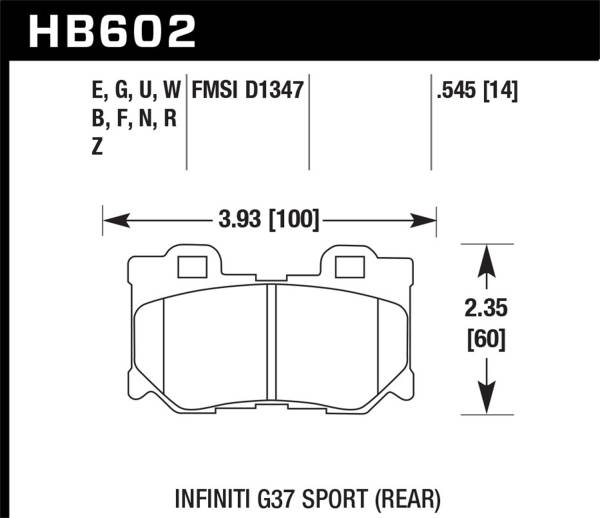 Hawk Performance - Hawk Performance DTC-60 Disc Brake Pad HB602G.545