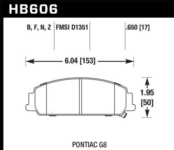 Hawk Performance - Hawk Performance HP Plus Disc Brake Pad HB606N.650