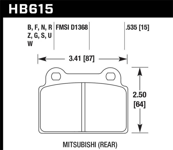 Hawk Performance - Hawk Performance DTC-60 Disc Brake Pad HB615G.535