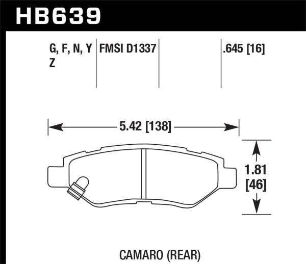 Hawk Performance - Hawk Performance DTC-60 Disc Brake Pad HB639G.645