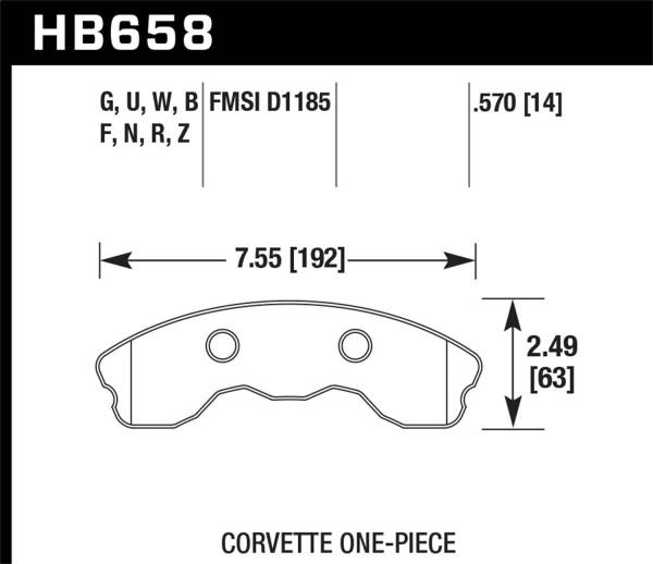 Hawk Performance - Hawk Performance DTC-60 Disc Brake Pad HB658G.570