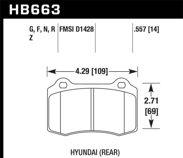 Hawk Performance - Hawk Performance DTC-60 Disc Brake Pad HB663G.557