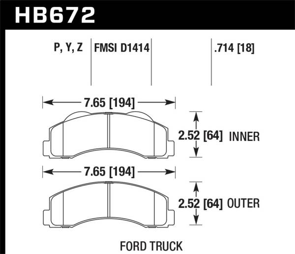 Hawk Performance - Hawk Performance DTC-70 Disc Brake Pad HB672U.714