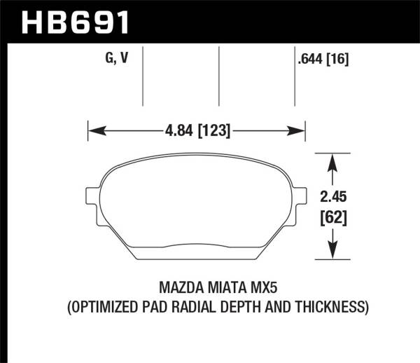 Hawk Performance - Hawk Performance DTC-60 Disc Brake Pad HB691G.644