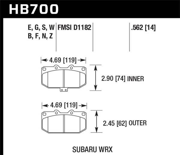 Hawk Performance - Hawk Performance DTC-60 Disc Brake Pad HB700G.562