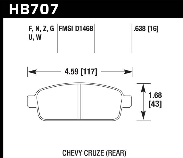 Hawk Performance - Hawk Performance DTC-60 Disc Brake Pad HB707G.638