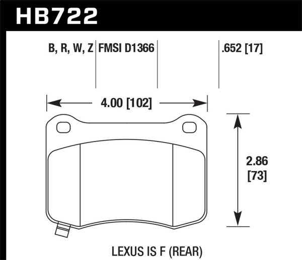 Hawk Performance - Hawk Performance DTC-30 Disc Brake Pad HB722W.652