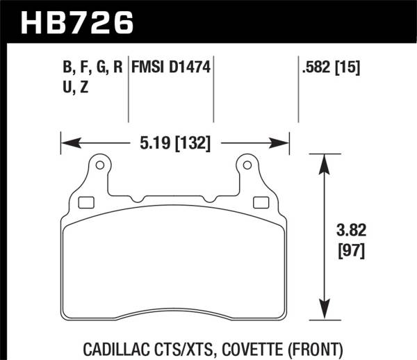 Hawk Performance - Hawk Performance DTC-60 Disc Brake Pad HB726G.582