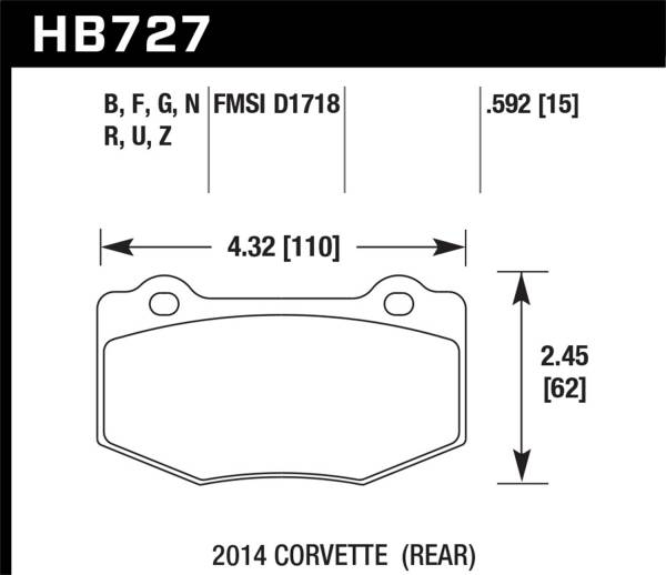 Hawk Performance - Hawk Performance DTC-60 Disc Brake Pad HB727G.592