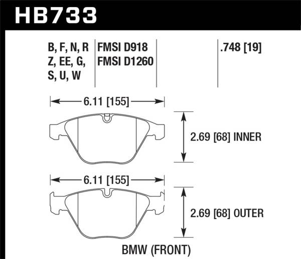 Hawk Performance - Hawk Performance HPS 5.0 Disc Brake Pad