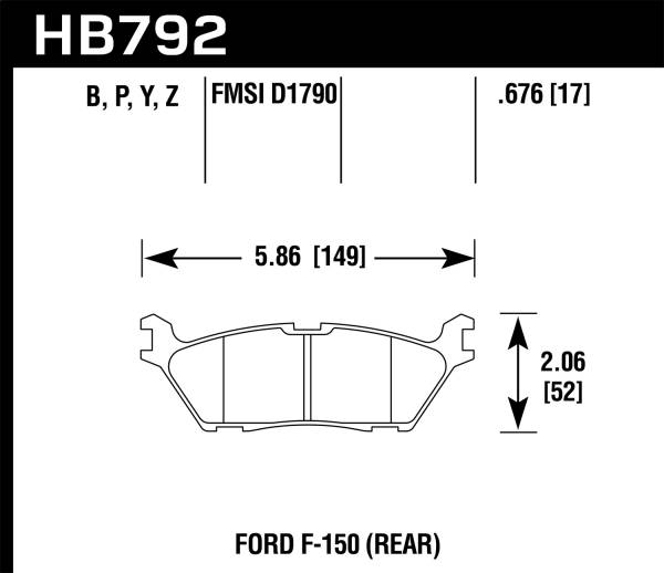 Hawk Performance - Hawk Performance DTC-60 Disc Brake Pad HB792G.676