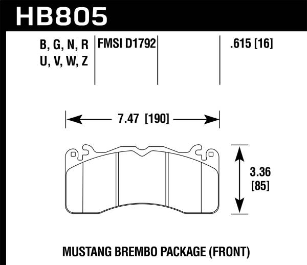 Hawk Performance - Hawk Performance DTC-60 Disc Brake Pad HB805G.615